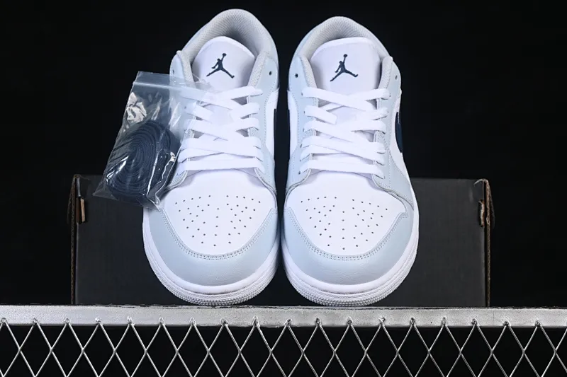 All categories Air Jordan Jordan series basketball shoes Air Jordan 1 Low Air Jordan 1 Low AJ1 Joe 1 white gray blue hook low-top retro cultural basketball shoes 553558-400